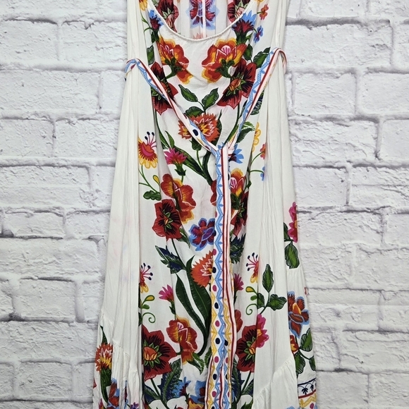 Flying Tomato floral boho halter hi-low open back dress Large women's - Picture 7 of 10